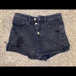 Zara black jean shorts